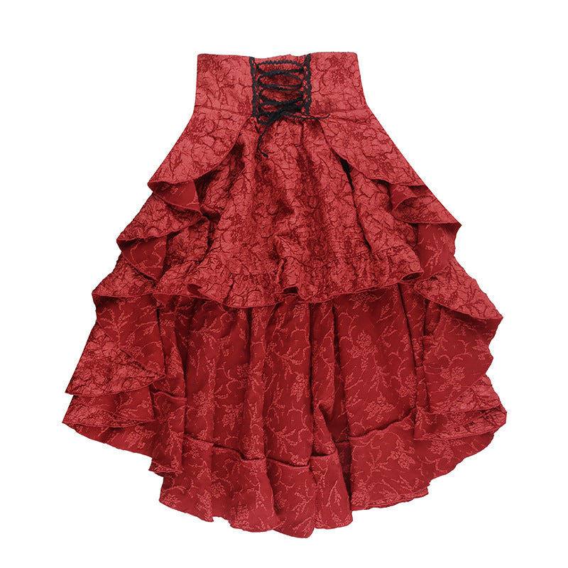 Fairycore Grunge Lolita Skirt Women Dark Gothic Christmas High Waist Bandage Corset Skirt Aesthetic Streetwear Partywear