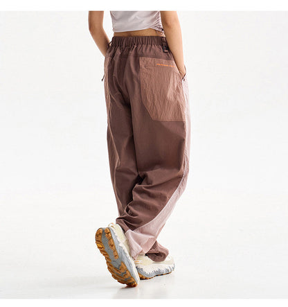 Men Outdoor Lightweight Quick Dry Ultra Loose Casual Splice Wide Leg Techwear Track Cargo Pants Women Streetwear Baggy Trousers