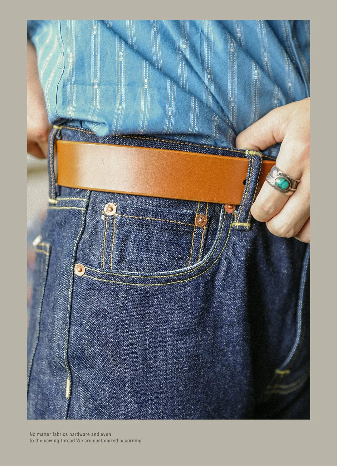 Raw Denim Jeans 16oz Heavy Weight Indigo Selvage One Washed Sanforized Zipper Pants