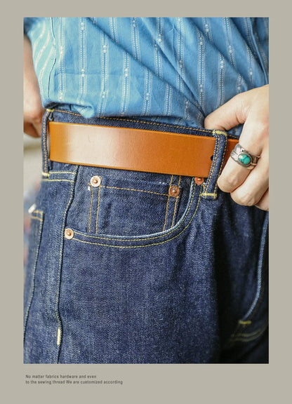Raw Denim Jeans 16oz Heavy Weight Indigo Selvage One Washed Sanforized Zipper Pants