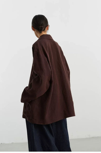 Women's Linen Shirt Jacket, Loose-Fitting Stylish Top, New Style for Spring/Summer 2026