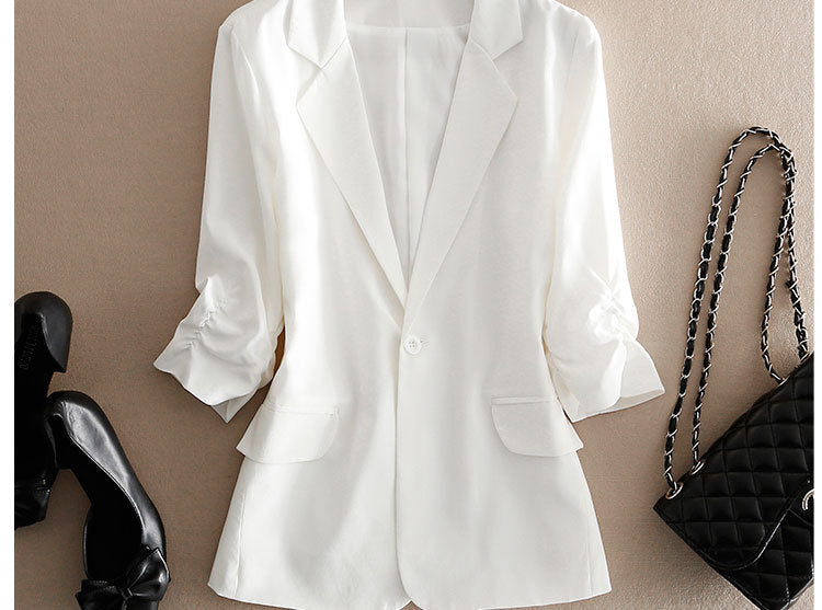 Women Blazer office lady outwear western suit jacket Top 18MM 100% natural mulberry silk 3 solid colors, S-538