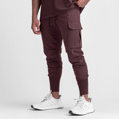 2024 New Men's Cargo Pants Summer Thin Loose Quick-Drying Elastic Leggings Running Training Sweatpants Casual Trend Trousers
