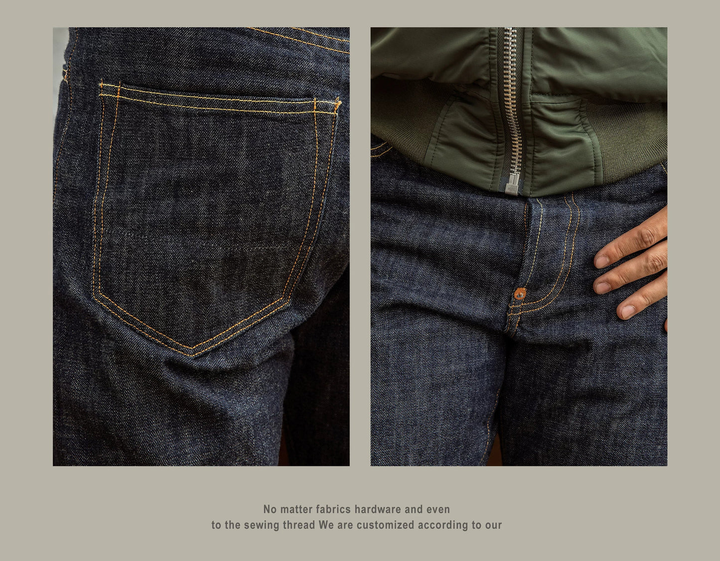 DN-0006 14oz Raw Indigo Selvage Washed Loose Fitting Pants Sanforised Denim Jean
