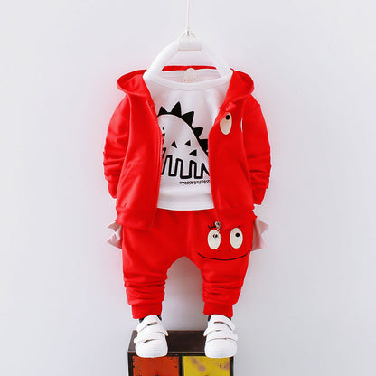 New Autumn Baby Clothes Children Boys Hooded Jacket T-Shirt Pants 3Pcs/Set Toddler Girls Clothing Infant Costume Kids Tracksuits