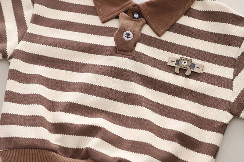 New Autumn Baby Clothes Set Children Boys Striped Long Sleeved T-Shirt Pants 2Pcs/Sets Infant Fashion Costume Kids Tracksuits