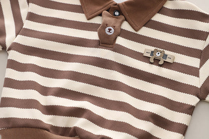 New Autumn Baby Clothes Set Children Boys Striped Long Sleeved T-Shirt Pants 2Pcs/Sets Infant Fashion Costume Kids Tracksuits