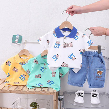 New Summer Baby Clothes Suit Children Boys Fashion Cartoon T-Shirt Shorts 2Pcs/Set Infant Toddler Casual Costume Kids Tracksuits