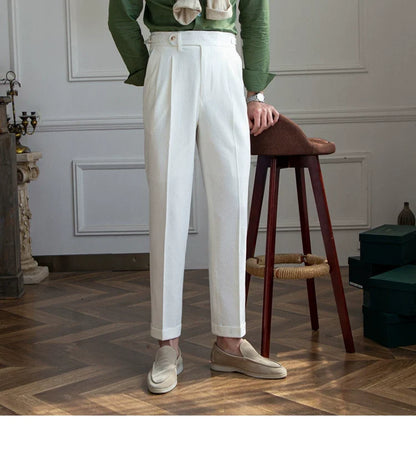 Deer Sanxian Business Men's Summer Bubble Gauze Naples High Waist Straight Pants Japanese Breathable Casual Pants