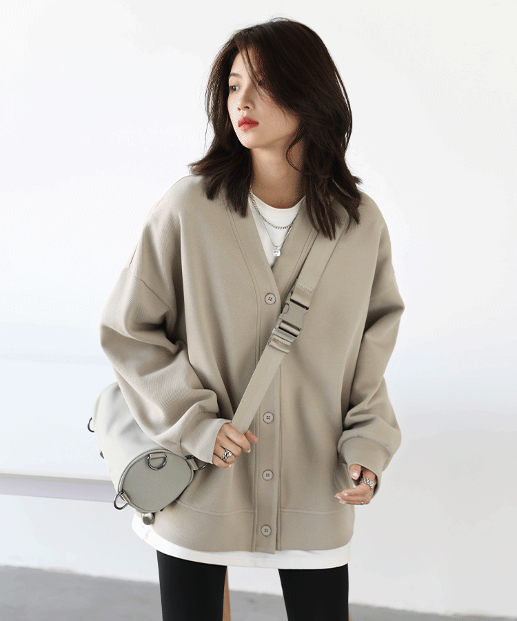 Korean Autumn Winter Women's Sports Coat Casual Loose V-neck Sweatshirt for Women Thick Warm Tops Office Lady Female