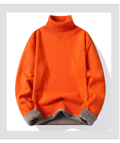 Autumn Winter Men's Turtleneck Sweater Men's Knitting Pullovers Rollneck Knitted Sweater Warm Men Jumper Slim Fit Casual Sweater