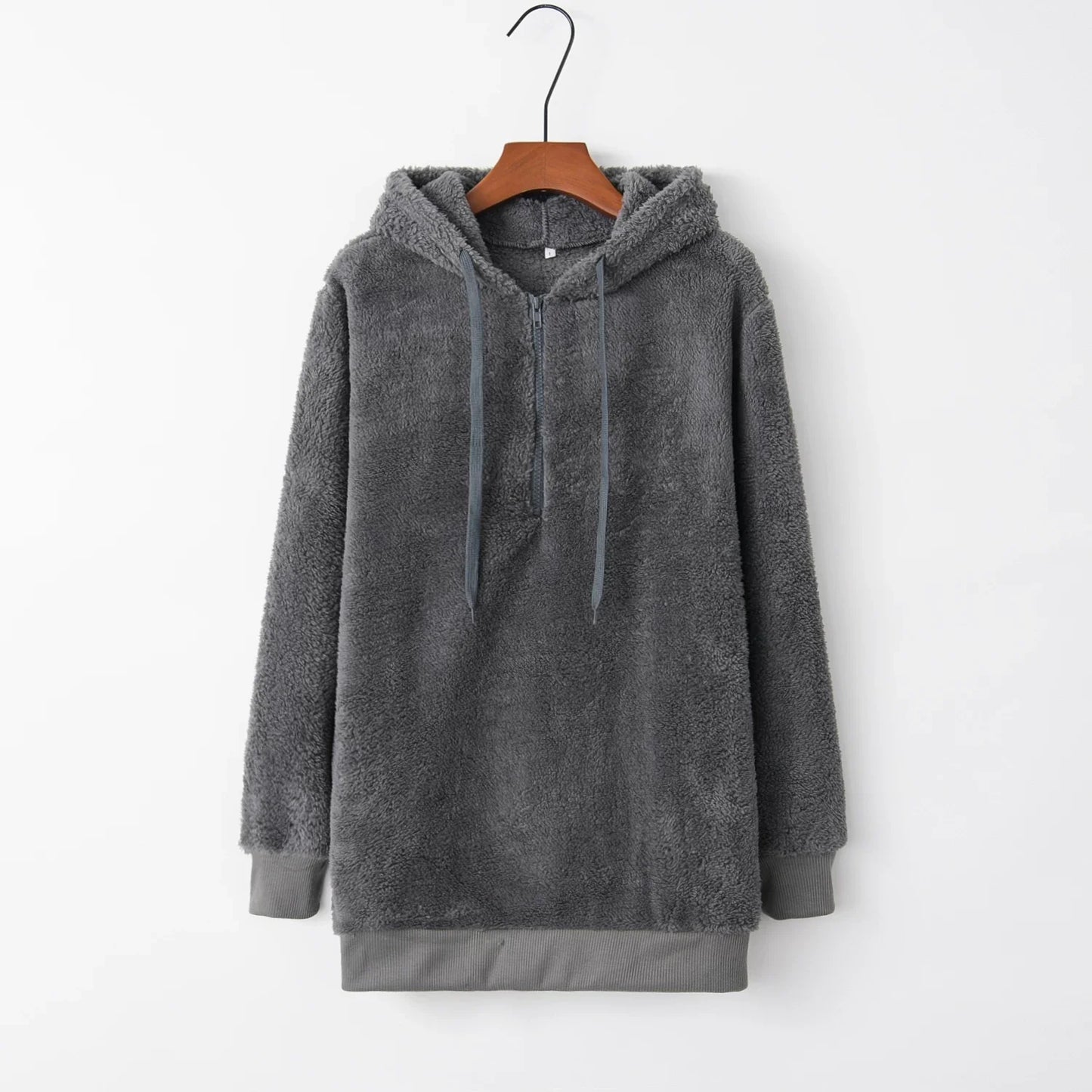 Fashion Trend Long-sleeved Hooded Solid Color, Women's Sweater Coat