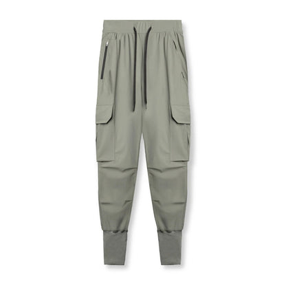 2024 New Men's Cargo Pants Summer Thin Loose Quick-Drying Elastic Leggings Running Training Sweatpants Casual Trend Trousers