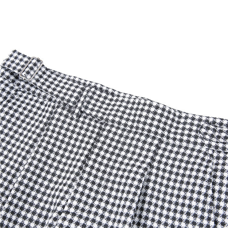 British Style Autumn New Fashion Stripe Plaid Suit Pant Men High Waist Design Slim Fit Office Pants Mens Groom Wedding Trousers