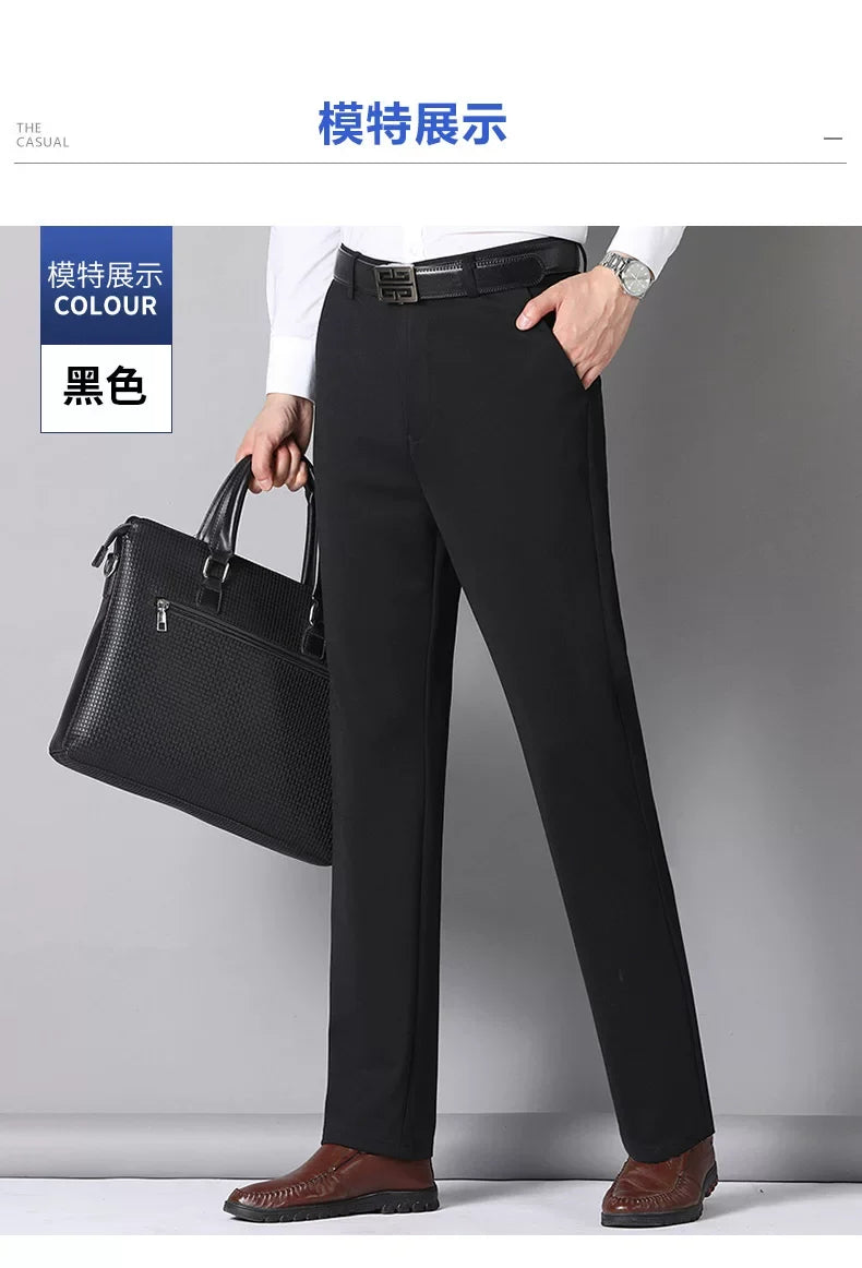29-40 Summer Thin Casual Pants Business Men's Pants Middle-aged Dad Casual Pants Elastic Breathable Pants