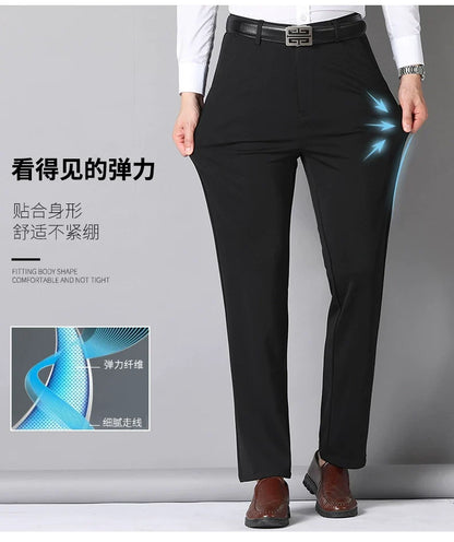 29-40 Summer Thin Casual Pants Business Men's Pants Middle-aged Dad Casual Pants Elastic Breathable Pants