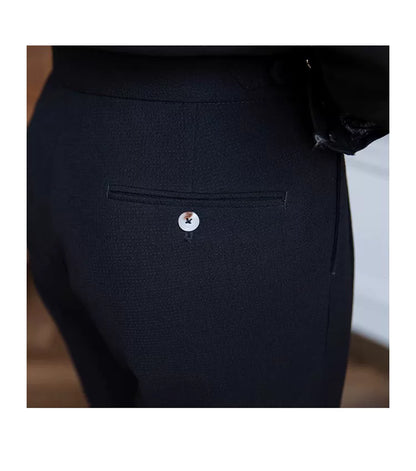 Deer Sanxian Business Men's Summer Bubble Gauze Naples High Waist Straight Pants Japanese Breathable Casual Pants