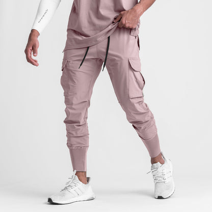 2024 New Men's Cargo Pants Summer Thin Loose Quick-Drying Elastic Leggings Running Training Sweatpants Casual Trend Trousers