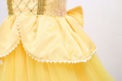 Belle Princess Dress Girls Cosplay Beauty and The Beast Cinderella Snow White Costumes Kids Halloween Carnival Clothes