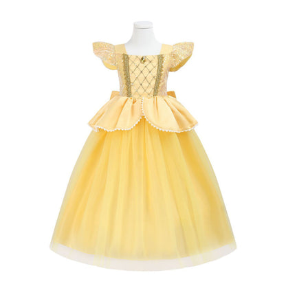Belle Princess Dress Girls Cosplay Beauty and The Beast Cinderella Snow White Costumes Kids Halloween Carnival Clothes