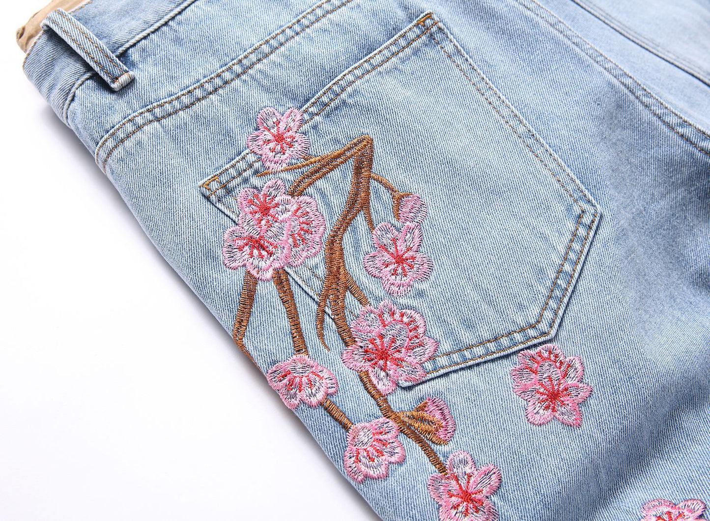 Men Straight Jean Denim Pants Jeans Loose Ankle Length Pant Pockets Casual Washed High Street Distressed Zipper Fly Spliced