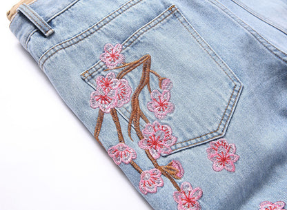 Men Straight Jean Denim Pants Jeans Loose Ankle Length Pant Pockets Casual Washed High Street Distressed Zipper Fly Spliced