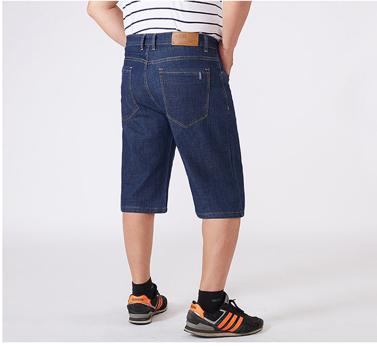 Men Extra Large Size Shorts Knee-length Summer Breeches Denim 2024 Male Bermuda Classic Stretch Plus Size Big 8XL Men Short Jean