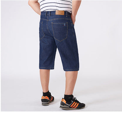 Men Extra Large Size Shorts Knee-length Summer Breeches Denim 2024 Male Bermuda Classic Stretch Plus Size Big 8XL Men Short Jean