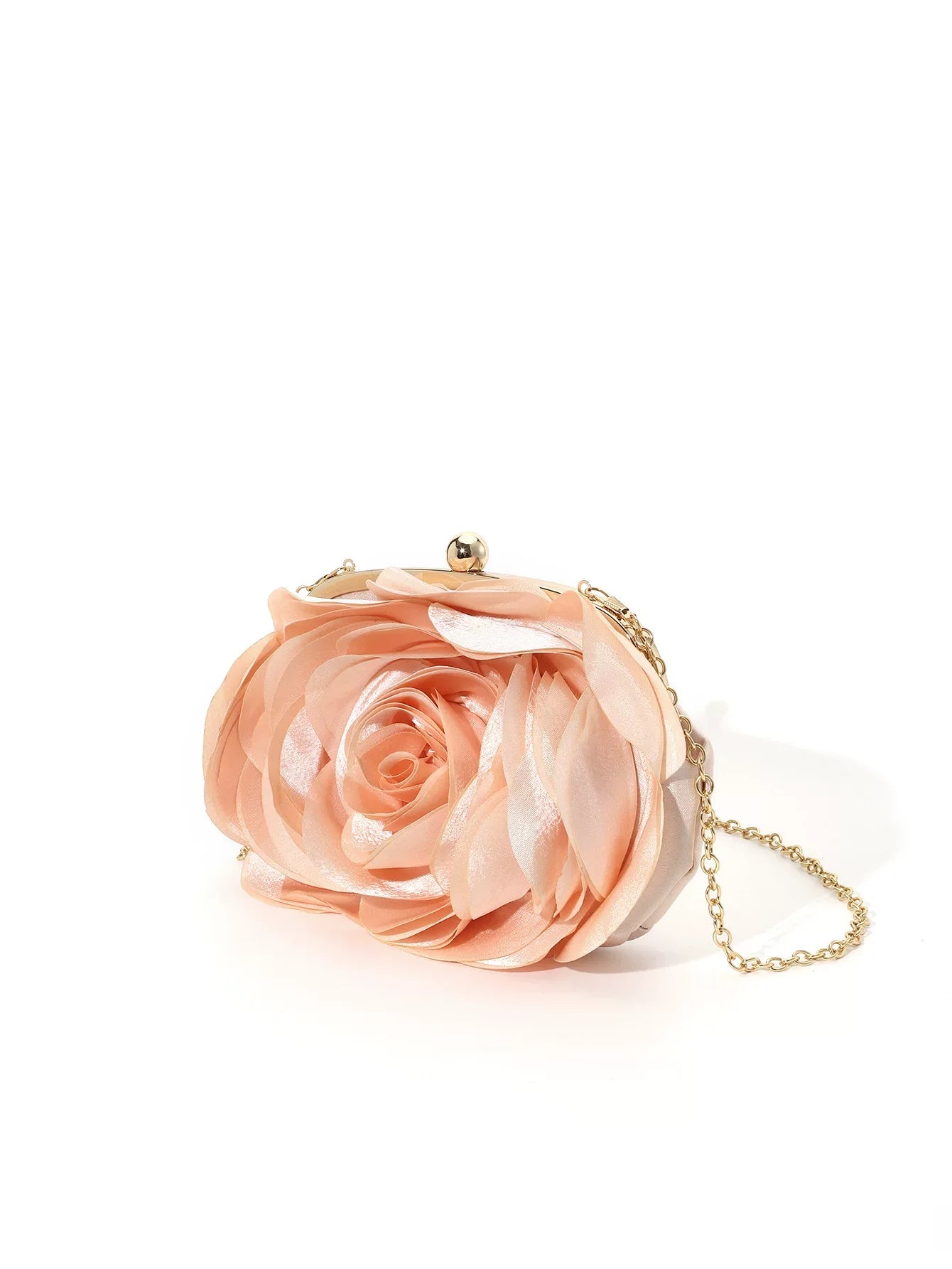 Fashion Pink Flower Petal Banquet Floral Dress Purse Evening Day Clutch Bag Women Luxury Prom Party Wedding Day Bag