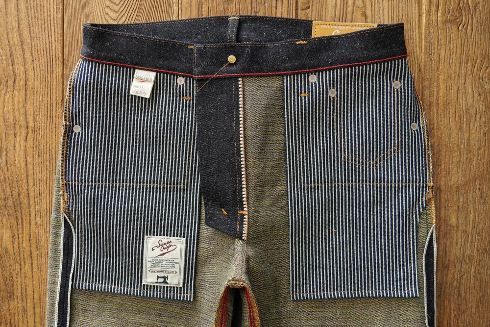 Mens Jeans cotton linen Selvedge Sanforized Raw Denim Jeans for Men Straight Fit Silver Button 19 oz