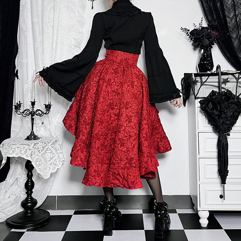 Fairycore Grunge Lolita Skirt Women Dark Gothic Christmas High Waist Bandage Corset Skirt Aesthetic Streetwear Partywear
