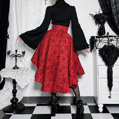 Fairycore Grunge Lolita Skirt Women Dark Gothic Christmas High Waist Bandage Corset Skirt Aesthetic Streetwear Partywear