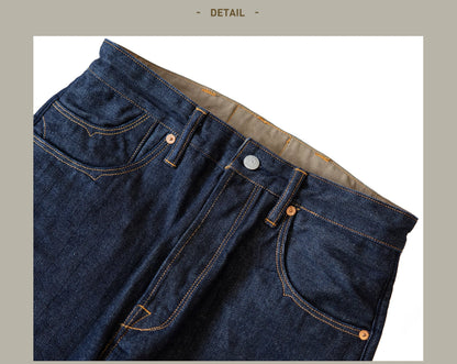 Vintage 15 Oz Indigo Selvage Stylish Trousers Mens Casual Raw Denim Jean Pants