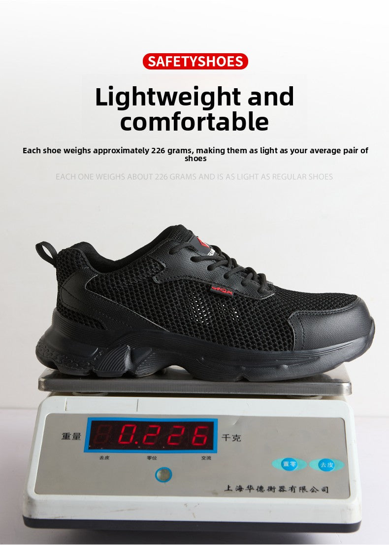 anti puncture men safety shoes summer breathable mesh work shoes industrial plastic toe sneakers construction insulated shoes
