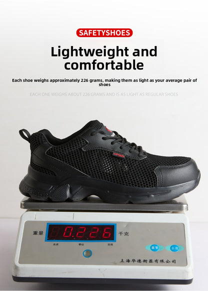 anti puncture men safety shoes summer breathable mesh work shoes industrial plastic toe sneakers construction insulated shoes