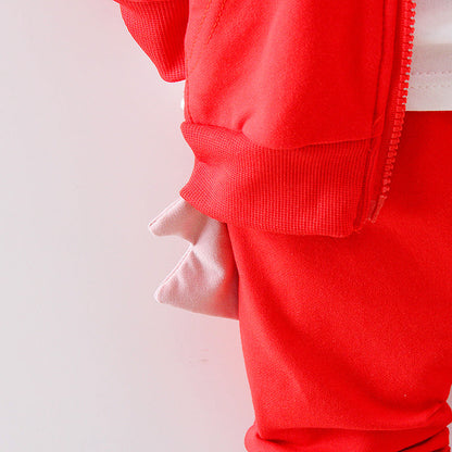 New Autumn Baby Clothes Children Boys Hooded Jacket T-Shirt Pants 3Pcs/Set Toddler Girls Clothing Infant Costume Kids Tracksuits