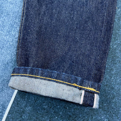 14oz Red Selvedge Denim Jeans for Men Heavyweight Raw Desilted Indigo Cotton Pants Youth Male Fashion Loose Straight Trousers
