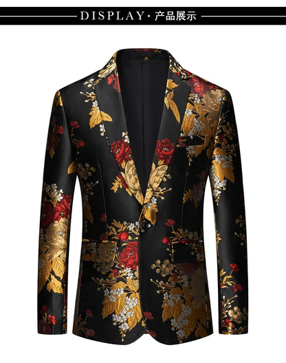 Men's business casual suit coat 2023 spring new Blazer wedding fashion host party party party social suit large suit M-6XL