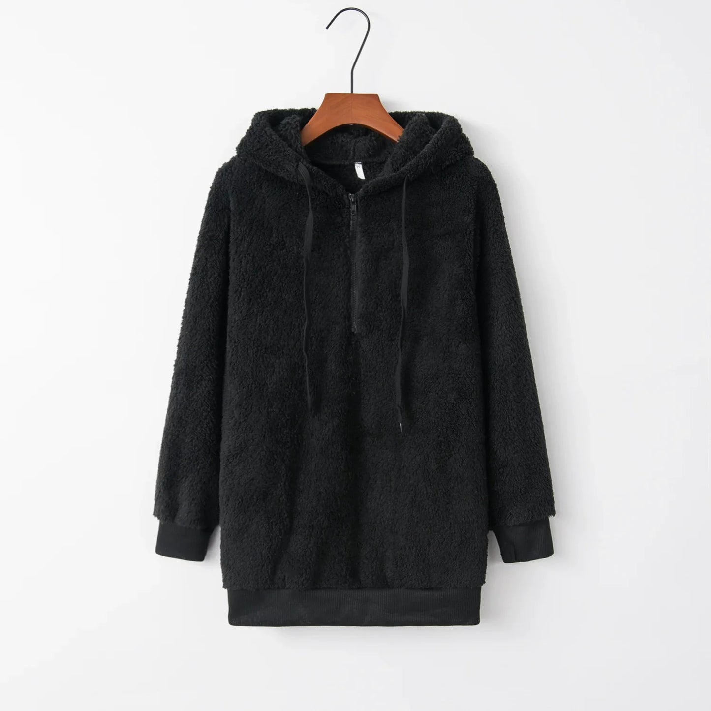 Fashion Trend Long-sleeved Hooded Solid Color, Women's Sweater Coat