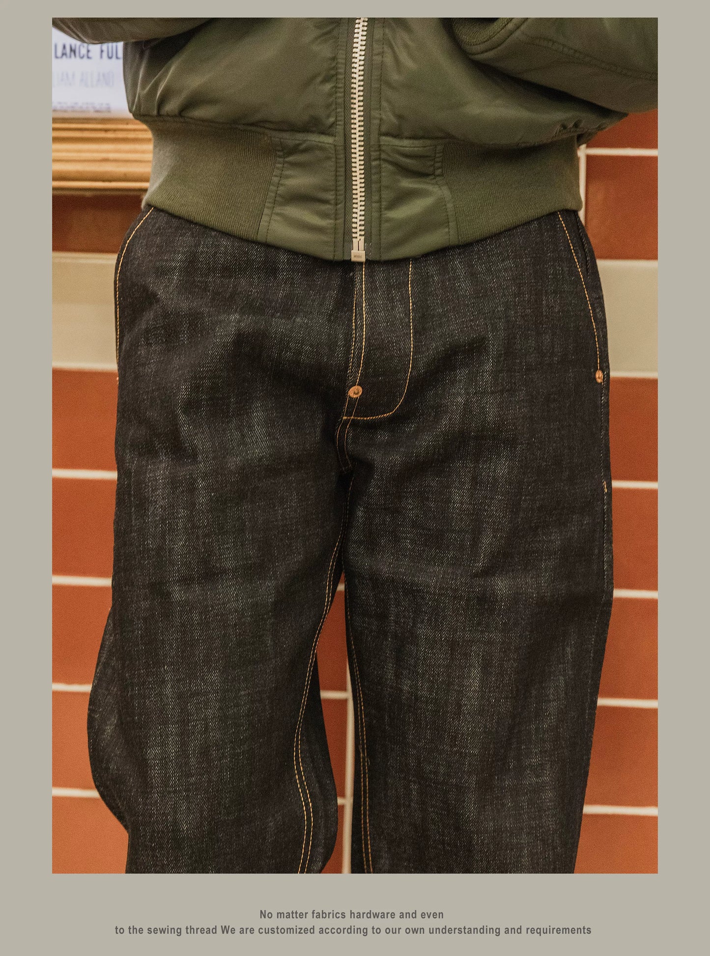 Heavy Weight 18oz Indigo Selvage Unwashed Pants Unsanforised Thick High Waist Raw Denim Jean