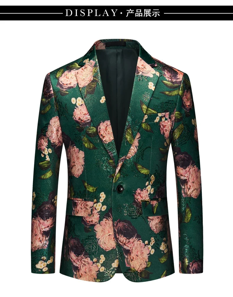 Men's business casual suit coat 2023 spring new Blazer wedding fashion host party party party social suit large suit M-6XL