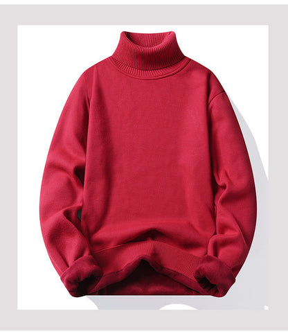 Autumn Winter Men's Turtleneck Sweater Men's Knitting Pullovers Rollneck Knitted Sweater Warm Men Jumper Slim Fit Casual Sweater