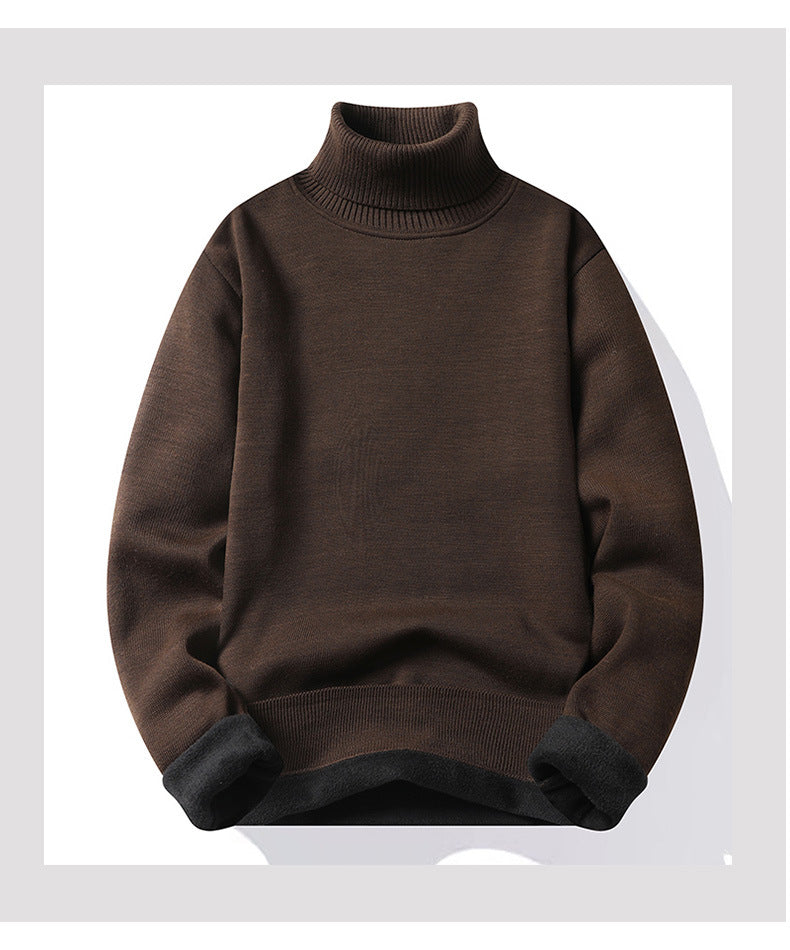 Autumn Winter Men's Turtleneck Sweater Men's Knitting Pullovers Rollneck Knitted Sweater Warm Men Jumper Slim Fit Casual Sweater