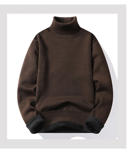Autumn Winter Men's Turtleneck Sweater Men's Knitting Pullovers Rollneck Knitted Sweater Warm Men Jumper Slim Fit Casual Sweater