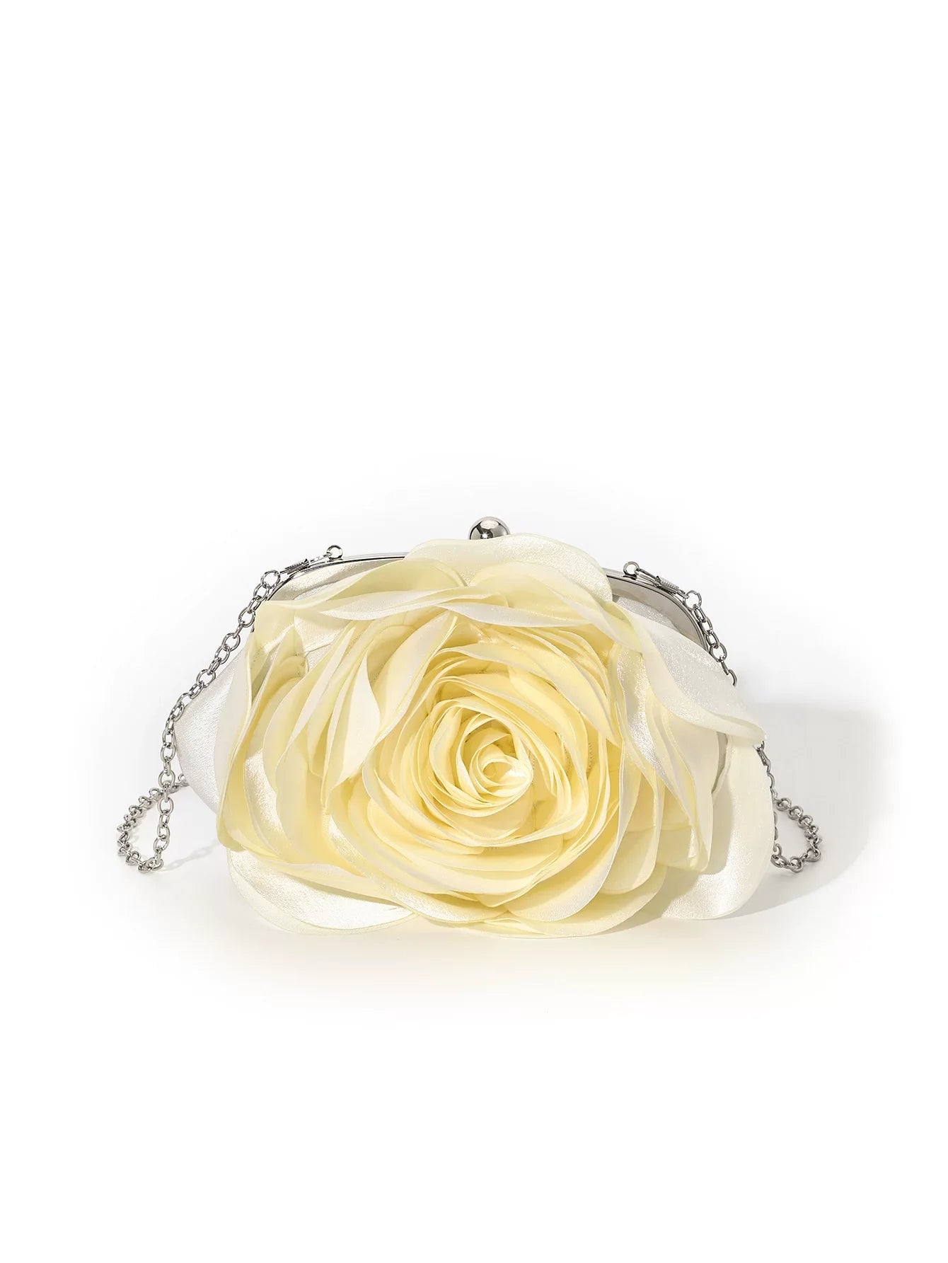 Fashion Pink Flower Petal Banquet Floral Dress Purse Evening Day Clutch Bag Women Luxury Prom Party Wedding Day Bag