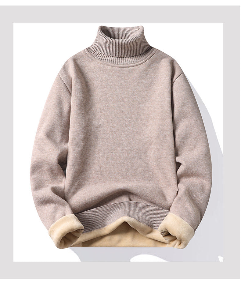 Autumn Winter Men's Turtleneck Sweater Men's Knitting Pullovers Rollneck Knitted Sweater Warm Men Jumper Slim Fit Casual Sweater