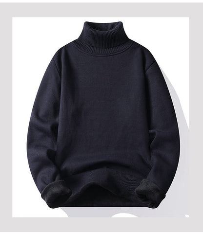 Autumn Winter Men's Turtleneck Sweater Men's Knitting Pullovers Rollneck Knitted Sweater Warm Men Jumper Slim Fit Casual Sweater