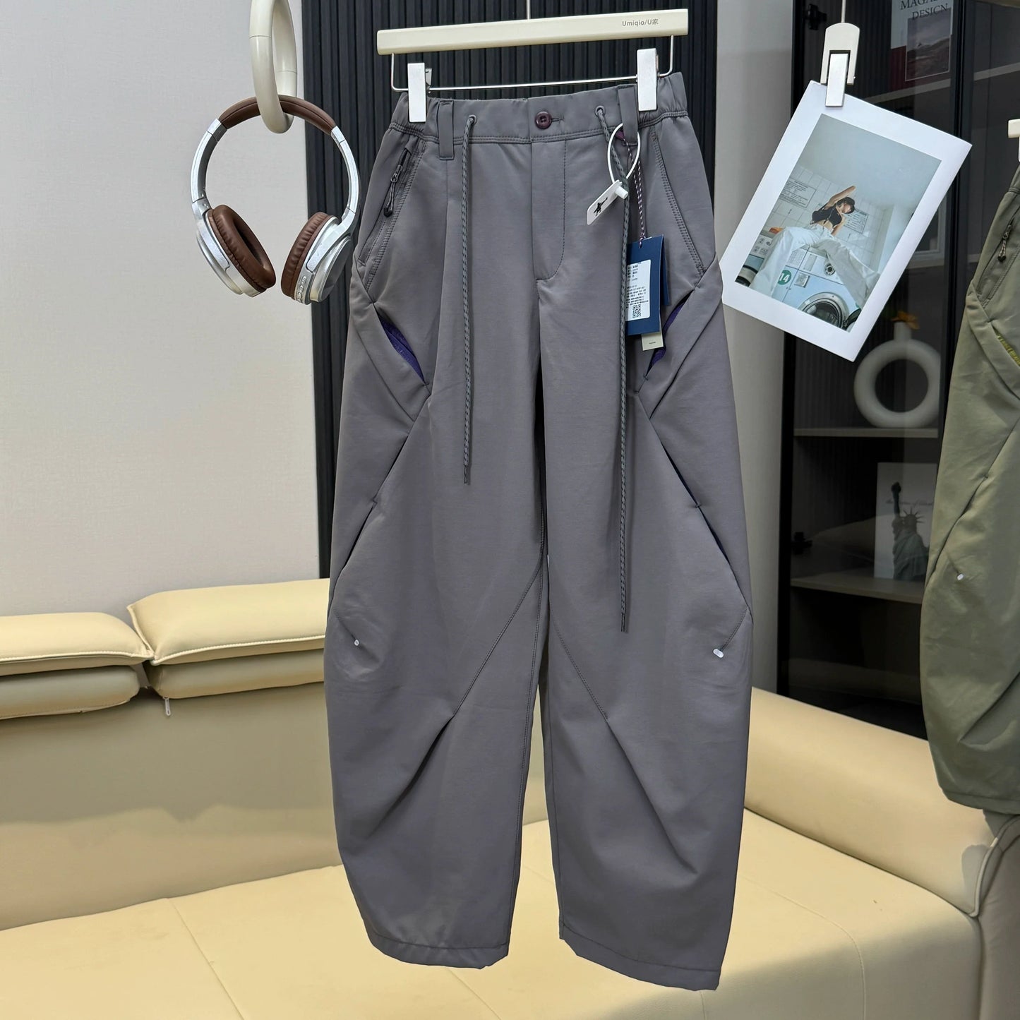 Men Women Lightweight Waterproof Quick Dry Outdoor Sport Hiking Loose Casual Techwear Track Cargo Pant Joggers Trousers