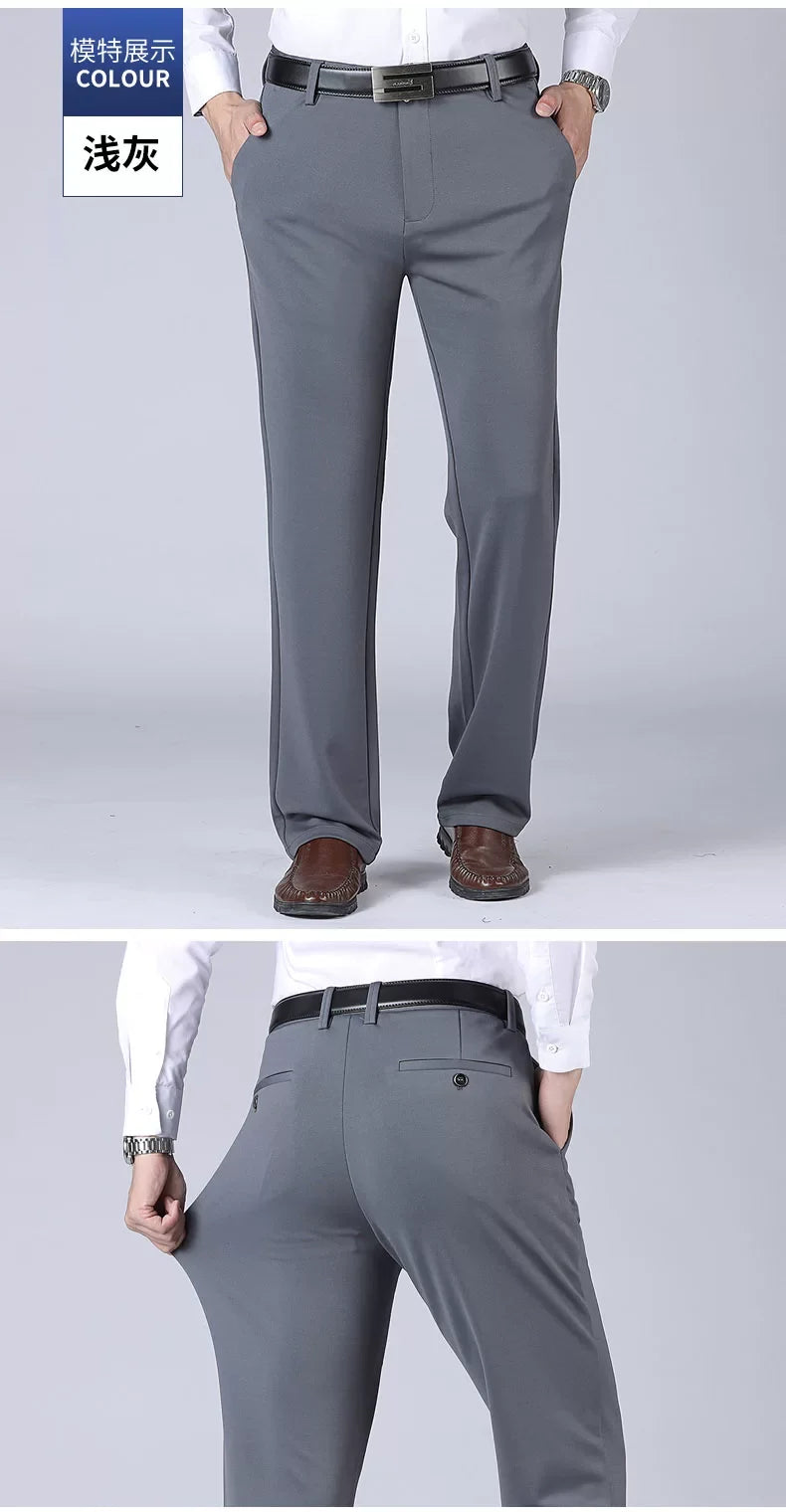29-40 Summer Thin Casual Pants Business Men's Pants Middle-aged Dad Casual Pants Elastic Breathable Pants