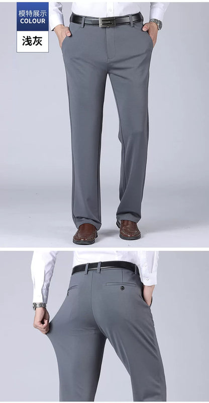 29-40 Summer Thin Casual Pants Business Men's Pants Middle-aged Dad Casual Pants Elastic Breathable Pants